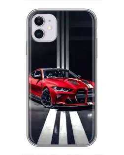 Чохол для iPhone 11 з картинкою «Червона BMW на дорозі»