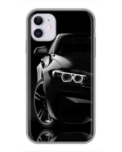 Чохол для iPhone 11 з картинкою «Чорна BMW — профіль»
