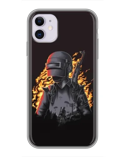 Чохол для iPhone 11 з картинкою «PUBG — вогняний силует»