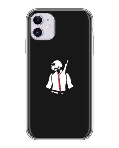 Чохол для iPhone 11 з картинкою «PUBG — силует воїна»