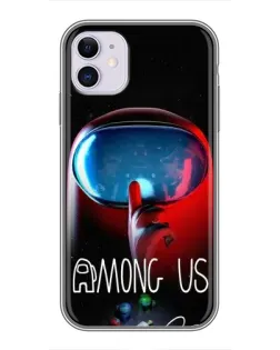 Чохол для iPhone 11 з картинкою «Червоний імпостер — макро»