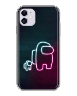 Чохол для iPhone 11 з картинкою «Among Us неон-арт»