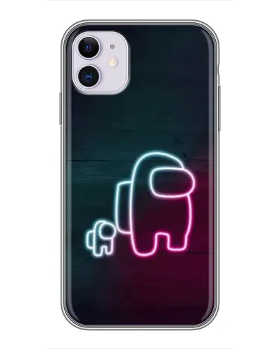 Чохол для iPhone 11 з картинкою «Among Us неон-арт»