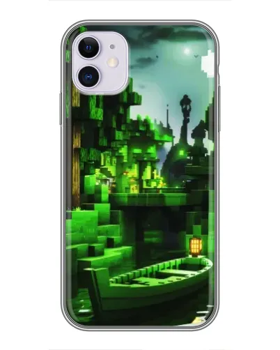 Чохол для iPhone 11 з картинкою «Minecraft лісовий пейзаж»