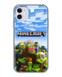 Чохол для iPhone 11 з картинкою «Minecraft класичний світ»