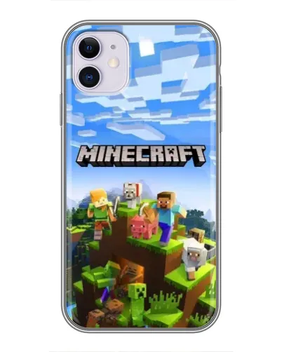 Чохол для iPhone 11 з картинкою «Minecraft класичний світ»