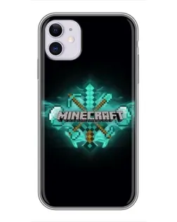 Чохол для iPhone 11 з картинкою «Minecraft Diamond лого»