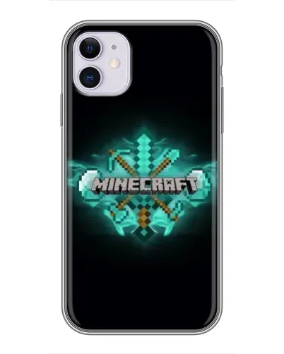Чохол для iPhone 11 з картинкою «Minecraft Diamond лого»
