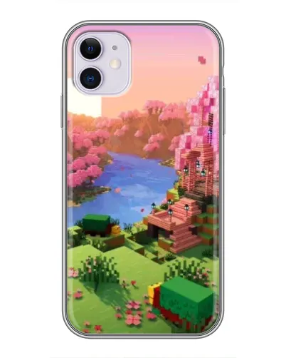 Чохол для iPhone 11 з картинкою «Рожеве дерево Minecraft»
