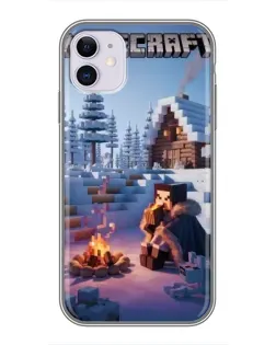 Чохол для iPhone 11 з картинкою «Зимовий Minecraft»