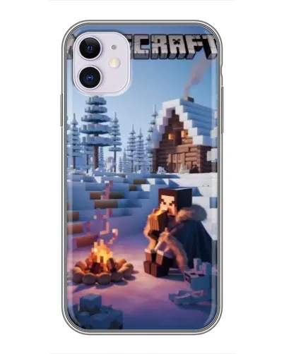 Чохол для iPhone 11 з картинкою «Зимовий Minecraft»