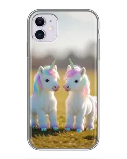Чохол для iPhone 11 з картинкою «Пара єдинорогів»