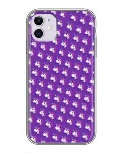 Чохол для iPhone 11 з картинкою «Єдинороги на фіолетовому»