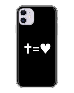 Чехол для iPhone 11 с картинкой «Крест и Сердце»