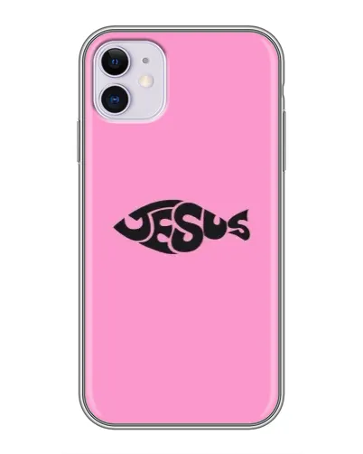 Чехол для iPhone 11 с картинкой «Розовый символ  Jesus»