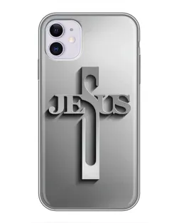 Чохол для iPhone 11 з картинкою «Металевий хрест Jesus»
