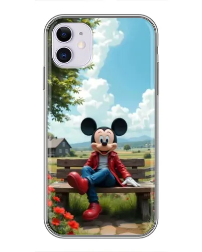 Чохол для iPhone 11 з картинкою «Міккі на лавці»