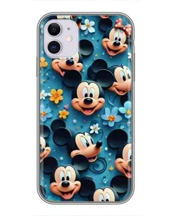 Чохол для iPhone 11 з картинкою «Паттерн Міккі та Мінні»
