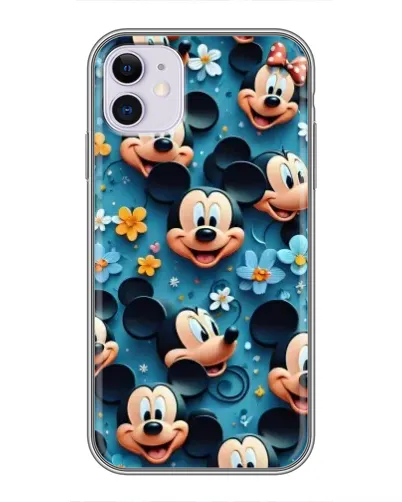 Чохол для iPhone 11 з картинкою «Паттерн Міккі та Мінні»