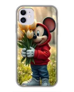 Чохол для iPhone 11 з картинкою «Міккі з тюльпанами»