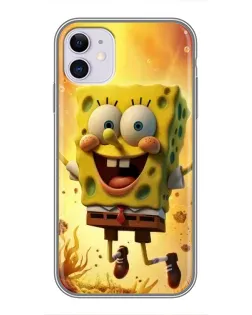 Чохол для iPhone 11 з картинкою «Губка Боб стрибає»