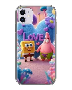 Чехол для iPhone 11 с картинкой «Губка Боб Патрик»