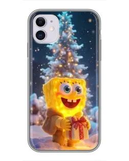 Чохол для iPhone 11 з картинкою «Різдвяний Спанч Боб»