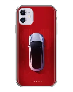 Чехол для iPhone 11 с картинкой «Tesla Top View»