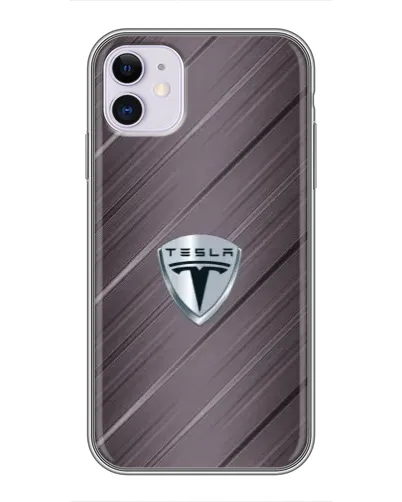 Чехол для iPhone 11 с картинкой «Металлическая текстура Tesla» Чехол для iPhone 11 с картинкой «Металлическая текстура Tesla»