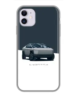 Чехол для iPhone 11 с картинкой «Серебристый Cybertruck Tesla»