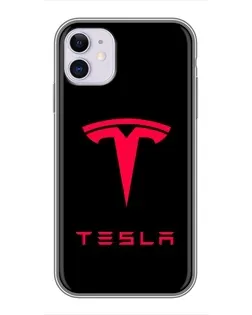 Чехол для iPhone 11 с картинкой «Tesla Red Logo»