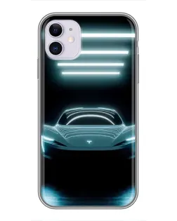 Чехол для iPhone 11 с картинкой «Tesla в неоне»