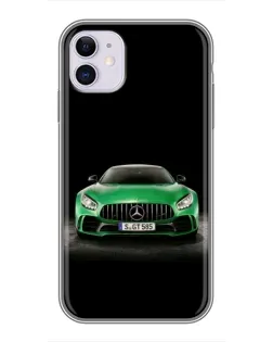 Чохол для iPhone 11 з картинкою «Mercedes — неоновий лого»