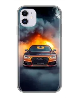 Чохол для iPhone 11 з картинкою «Audi у вогняному диму»