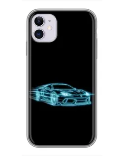 Чохол для iPhone 11 з картинкою «Неоновий контур Lamborghini»