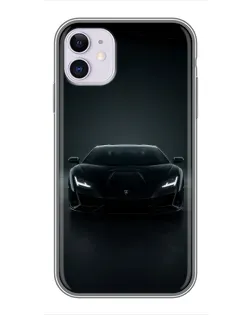 Чохол для iPhone 11 з картинкою «Чорний Lamborghini Aventador»