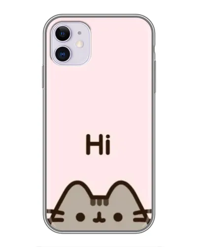 Чехол для iPhone 11 с картинкой «Пушин говорит Hi»