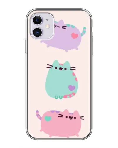 Чехол для iPhone 11 с картинкой «Pusheen трио»