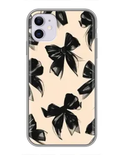 Чохол для iPhone 11 з картинкою «Патерн чорні банти»