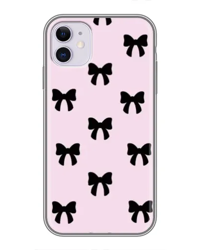 Чохол для iPhone 11 з картинкою «Чорні банти Coquette»