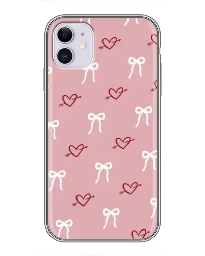 Чохол для iPhone 11 з картинкою «Серця та банти»