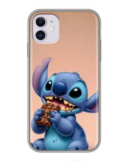 Чехол для iPhone 11 с картинкой «Стич ест шоколад»