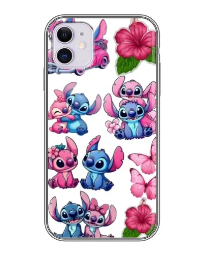 Чехол для iPhone 11 с картинкой «Стикеры Stitch и Angel»