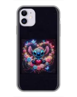 Чехол для iPhone 11 с картинкой «Stitch в цветах»