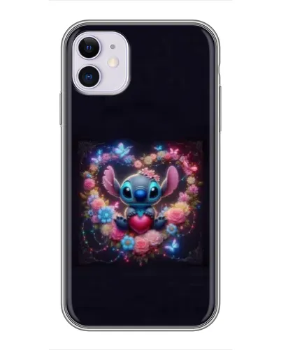 Чехол для iPhone 11 с картинкой «Stitch в цветах»