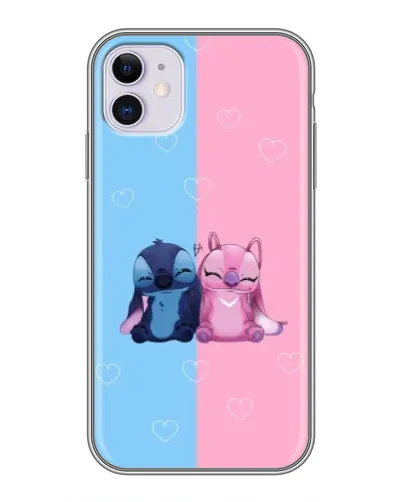 Чехол для iPhone 11 с картинкой «Stitch и Angel Love»