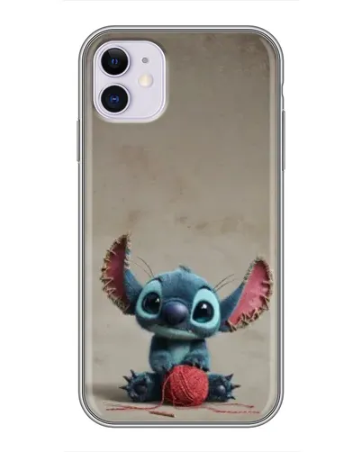 Чехол для iPhone 11 с картинкой «Стич на коричневом фоне»