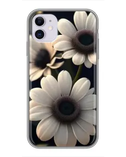Чохол для iPhone 11 з картинкою «Білі маргаритки макро»