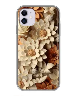 Чохол для iPhone 11 з картинкою «Бежевий флористичний декор»