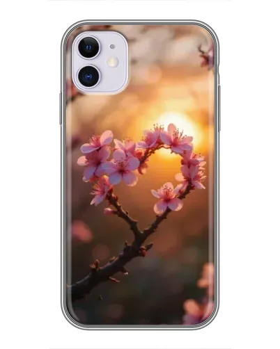 Чохол для iPhone 11 з картинкою «Рожевий цвіт сердечко на тлі заходу» Чохол для iPhone 11 з картинкою «Рожевий цвіт сердечко на тлі заходу»